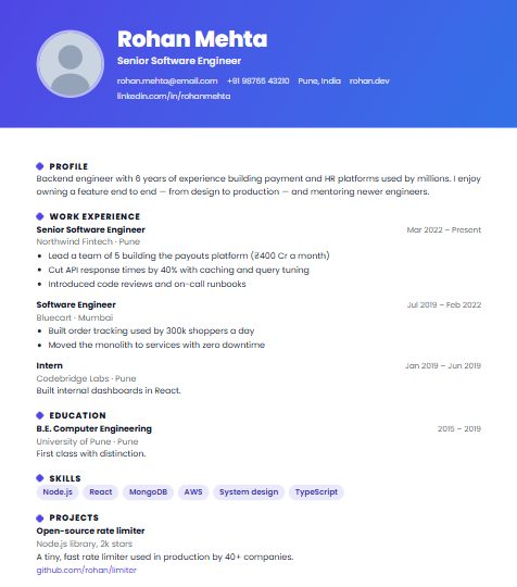 Banner resume template