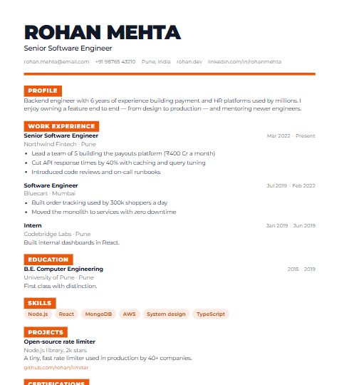 Bold resume template