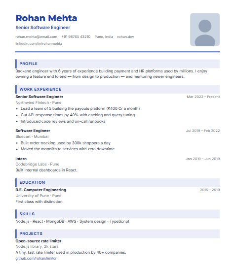 Corporate resume template