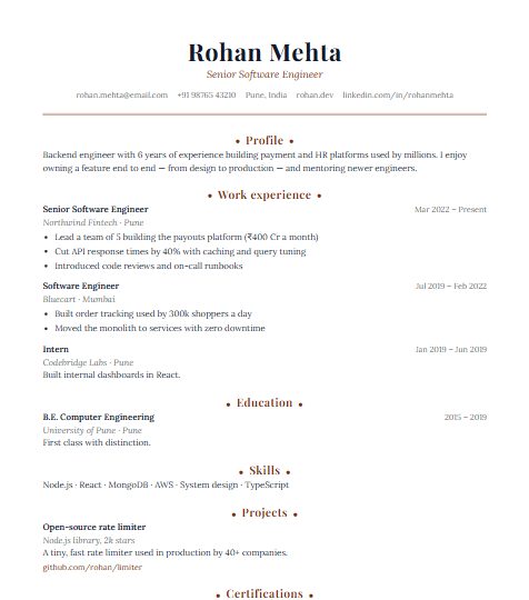 Elegant resume template