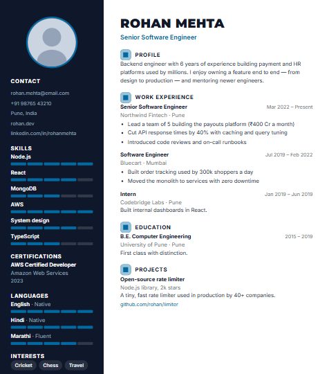 Infographic resume template