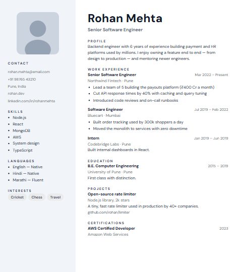Nordic resume template